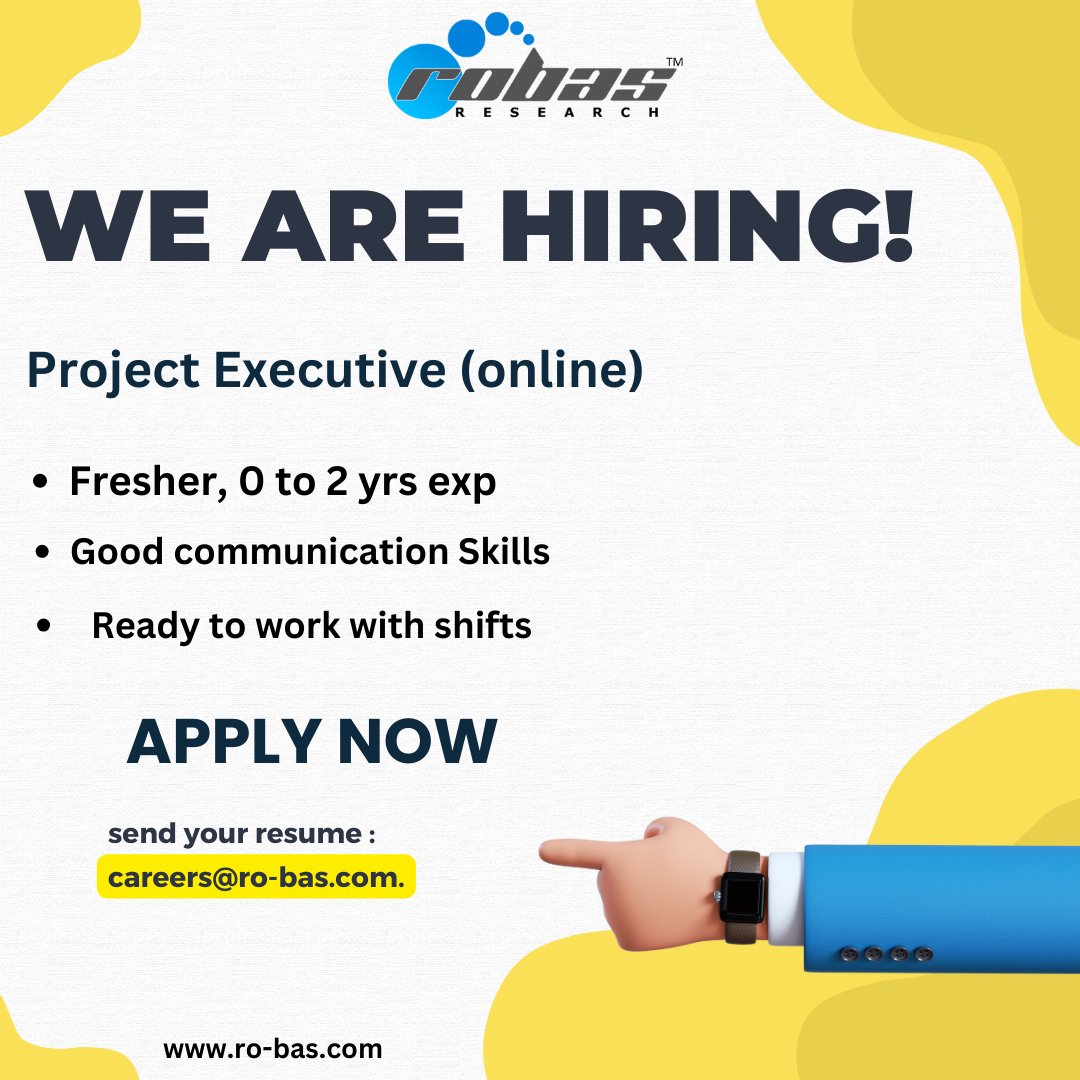 We are looking for a fresher/experienced professional for project management with good communication skills. Bangalore location male candidate preferred. Interested candidates can get connected at careers@ro-bas.com.

#projectmanagement #projectmanagerjobs #projectexecution