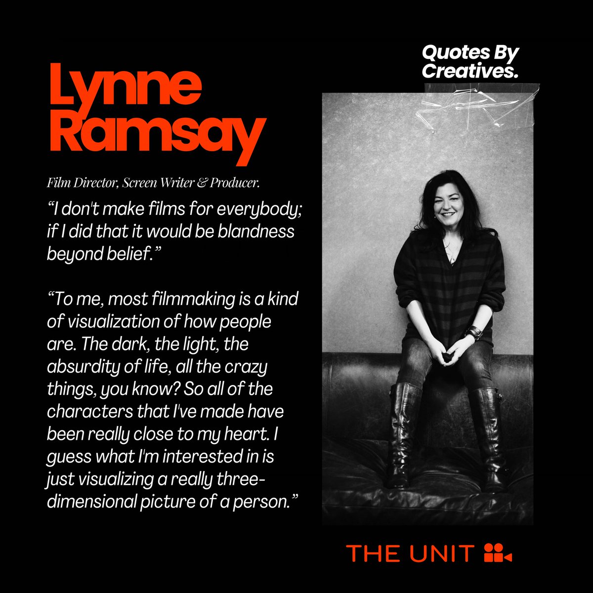 The Five Minute Film Club is back and we’ve got a fantastic quote from the legendary Lynne Ramsay to get your juices flowing! 🎬 Submit your entries via: unit.bradford@gmail.com Deadline: Midnight - 28.02.24. Screening: The Stockroom Cinema - 6PM - 29.02.24.