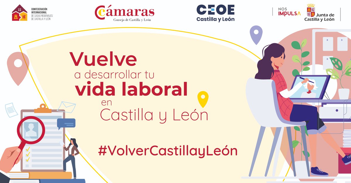 A través de <a href="/jcyl/">Junta de Castilla y León</a> ofrecemos ayudas a todos los ciudadanos de #CyL que vivan fuera y quieran regresar y construir su plan de vida y futuro empresarial.🚀🔝
Infórmate 👉camarascyl.es/vuelve-a-casti…
#NosImpulsa 
#VolverCastillayLeón