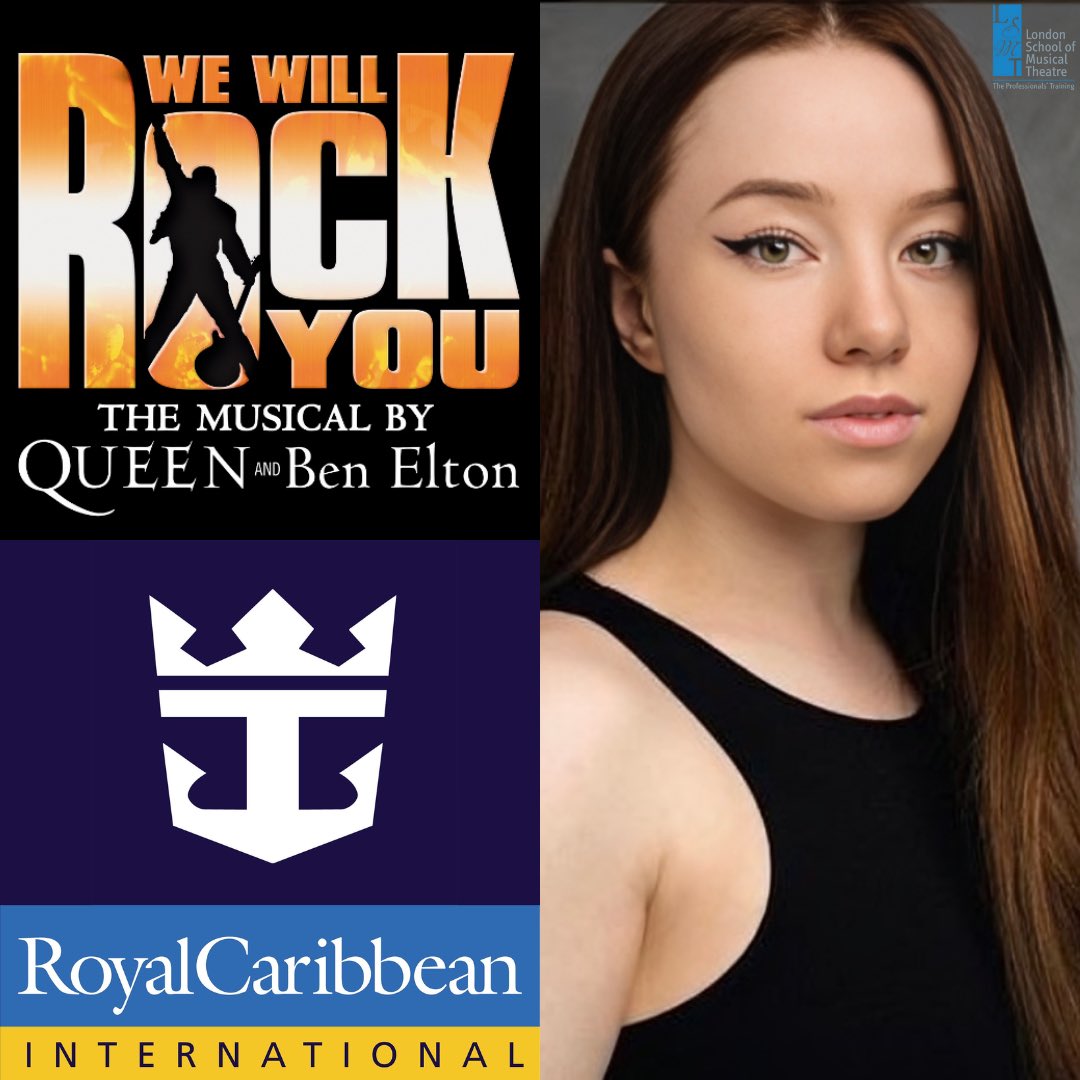 A huge congrats goes out to LSMTer @lizziewooddd, who’s off on her next adventure, playing Scaramouche in We Will Rock You, on board @RoyalCaribbean Anthem of the Seas 🎸⚡️ Have a fabulous time💙 #lsmtlove #wwrymusical