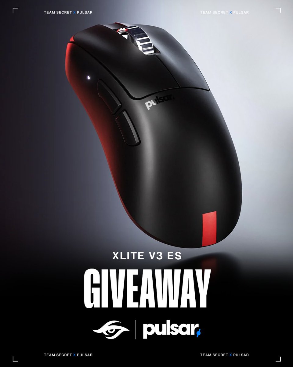 When we win, you also win. To celebrate our brand-new partnership with Pulsar, we're giving away 15x (FIFTEEN!) Xlite V3 eS mice. To enter: ✅ Follow @teamsecret & @PulsarGears 🔁 Hit the retweet button Winners will be contacted in 7 days, good luck! 🫰