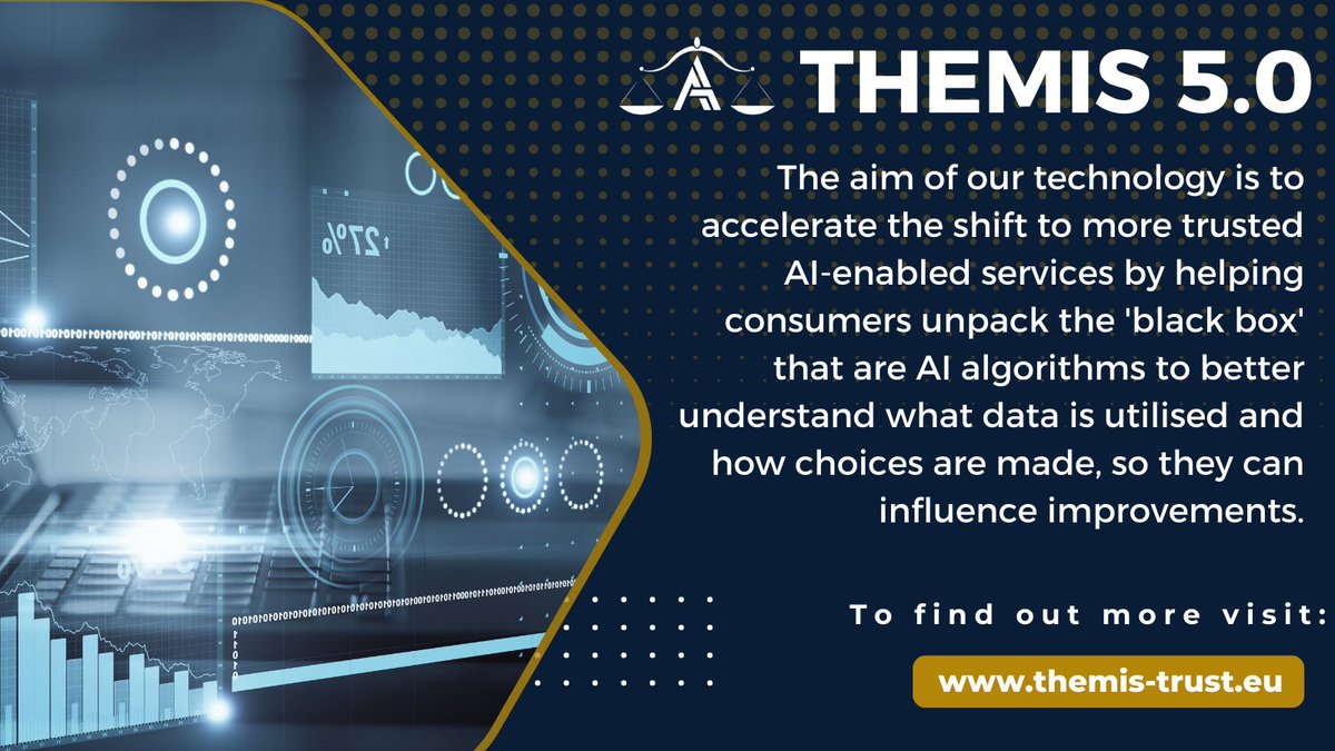 THEMIS_50's tweet image. ⚖️THEMIS 5.0 is accelerating users trust in decisions made using AI ensuring that utility and efficiency can be maximised to improve services 
#AI #AITrustworthiness 

themis-trust.eu