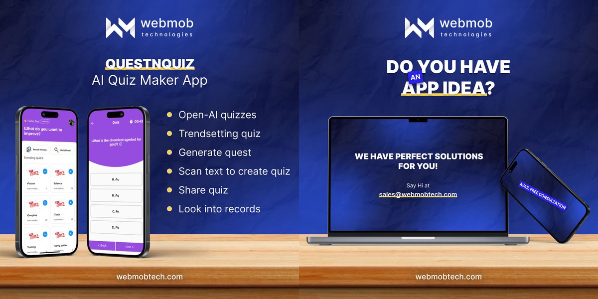 webmobtech's tweet image. These are some of our best #softwaredevelopments that have created a huge impact in the online space. If you have an app idea then discuss it with us, and we ensure to present you with the best solution suitable to your business.
Consult us now: buff.ly/3UFZbPW