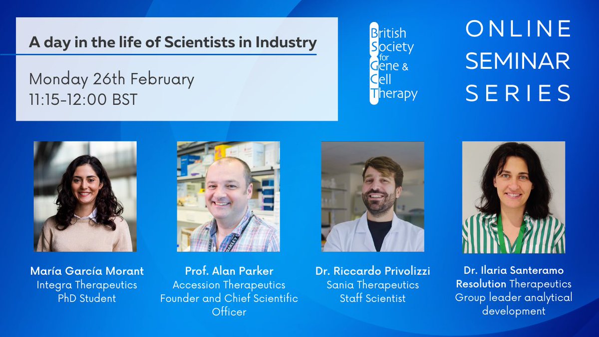 For our Early Career Researchers: Who hasn’t asked themselves “industry or academia?” 🤔 Following our webinar on “A day in the life of a PhD/postdoc (in academia)” we now bring you “A day in the life of Scientists in Industry”. Register here: forms.gle/FmNhNPXWrGhxb2…