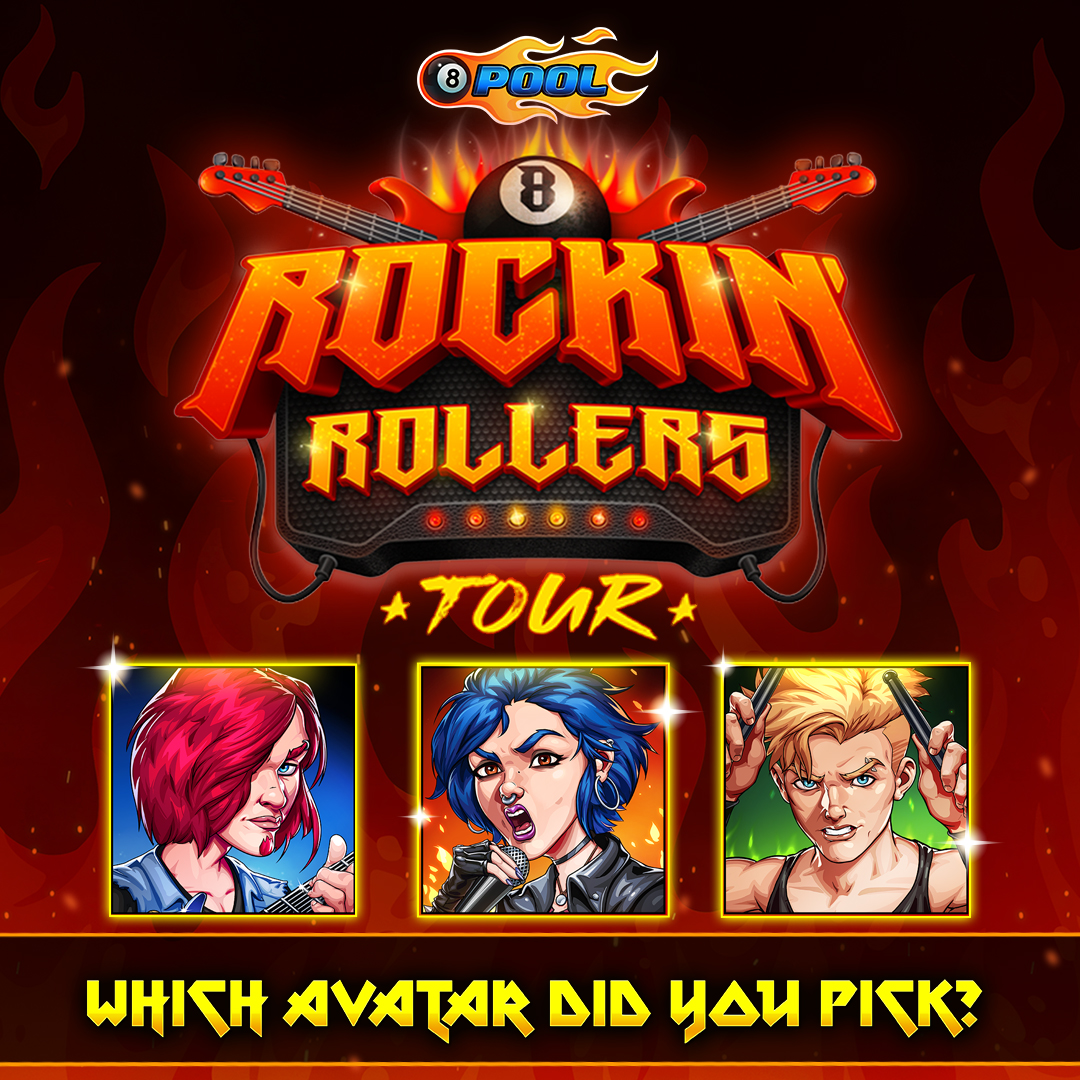 8ballpool's tweet image. Which #RockinRollersTour band member did you pick? 🎸 🎶

🎸 Shreddin’ Eddie?
🎤 Growlin’ Grace?
🥁 Thunderin’ Travis?

Complete this new event to unlock an exclusive Rockstar #AnimatedAvatar! 🎁

Play Now » mcgam.es/WbREuT

#8BallPool #RockinRollers