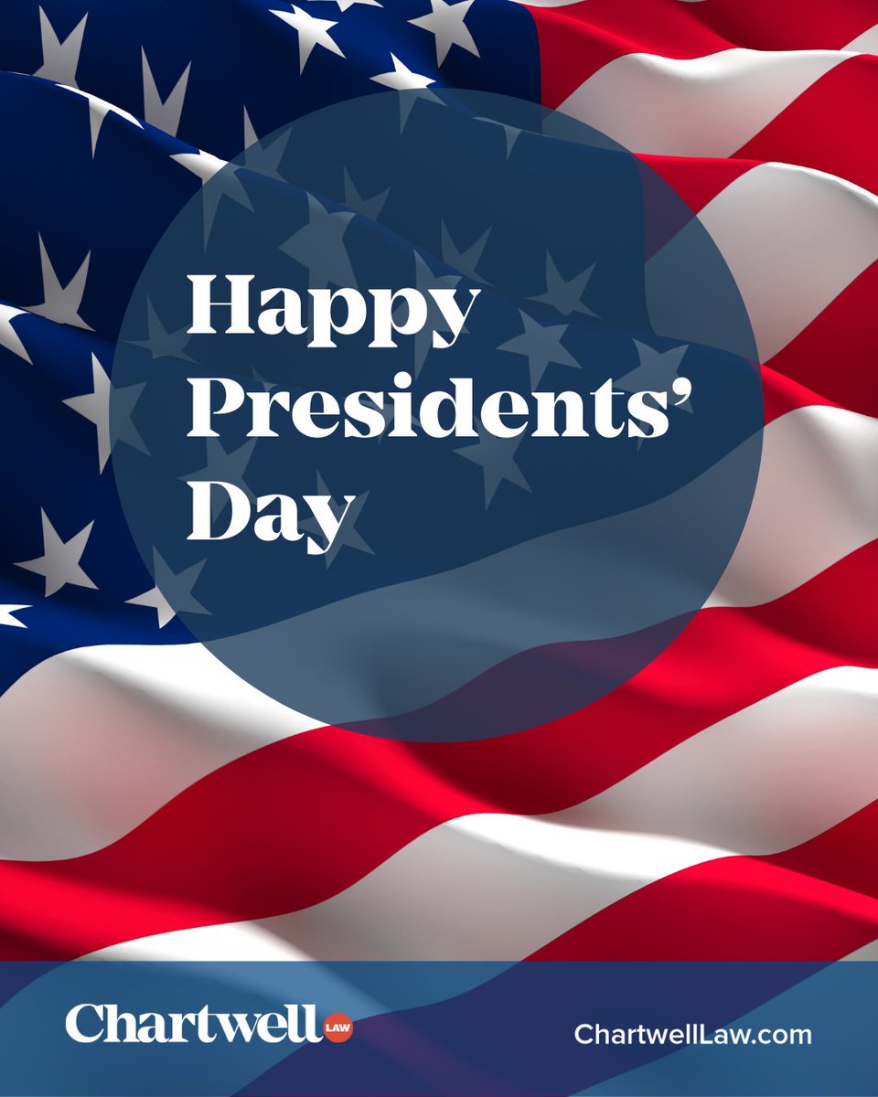 Today, Chartwell Law honors the enduring legacy of our nation's leaders. We wish you a Presidents' Day of reflection, appreciation, and inspiration!

#ChartwellLaw #PresidentsDay #USA #UnitedStates #America