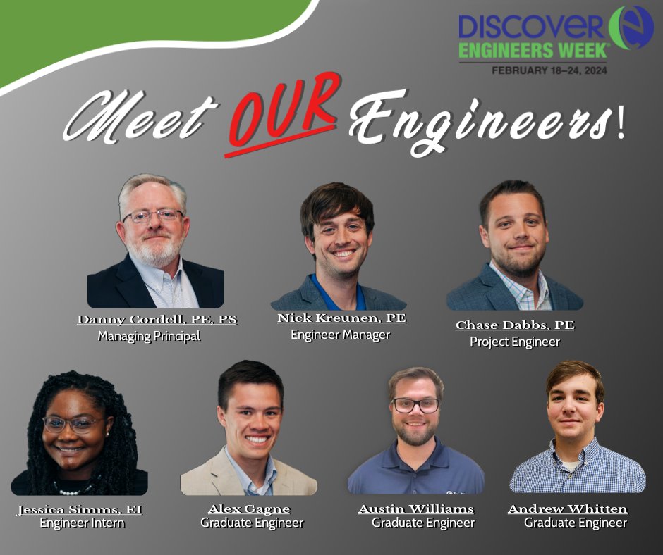 Feb 19th - Day 2 of #Eweek2024.

Before we get into the #WhatEngineersDo, we want to introduce the #Engineering part of #CivilLink.  This team, along with our many other technical support members, is behind the success of all our engineering projects.

 #GetItDone #WhoWeAre #STEM