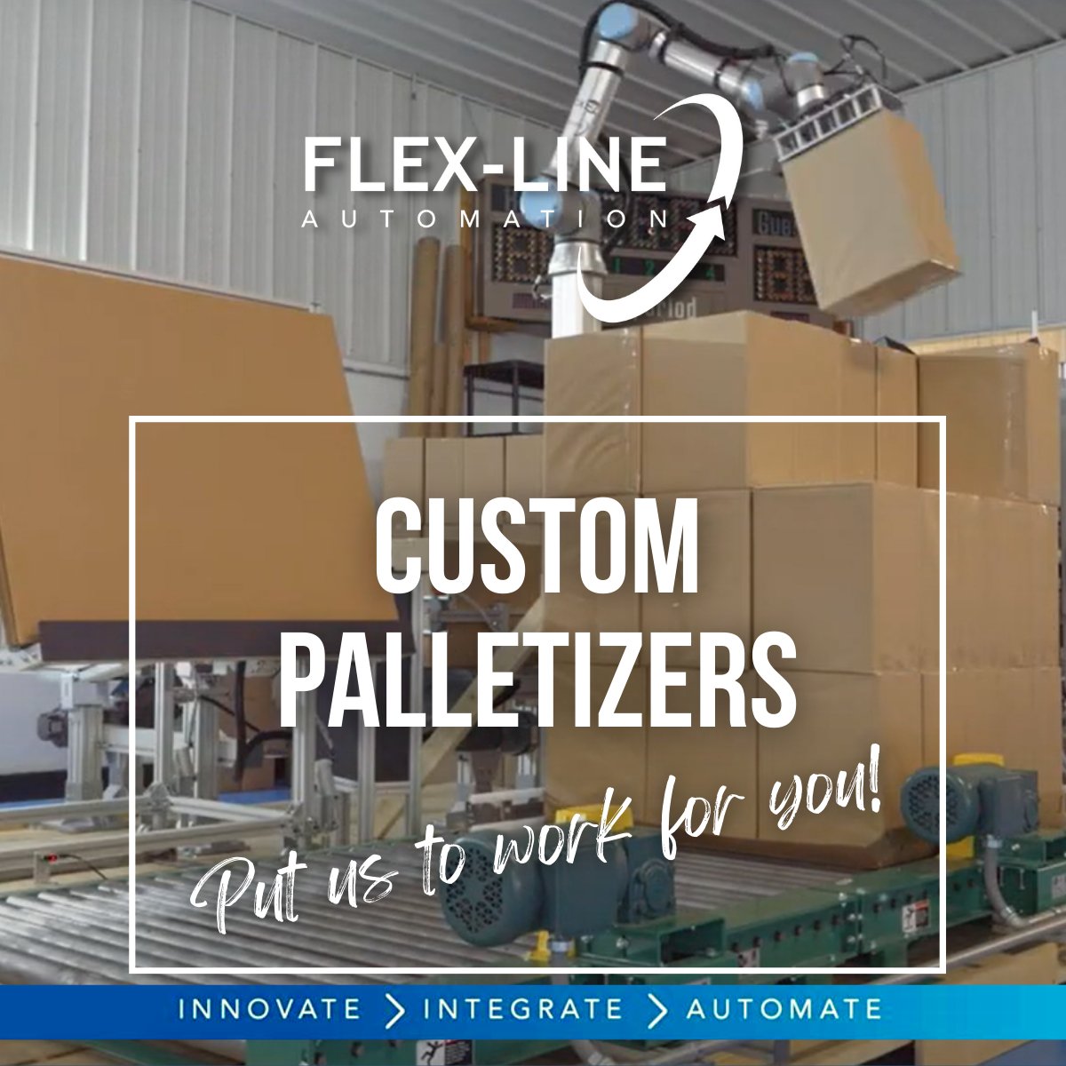 flexline_inc's tweet image. Looking to #palletize? Need a #dedicatedpalletizer or a #flexiblesolution? We provide #endofline #materialhandling systems and all the ancillary equipment that you need. 

#integratedsolutions #robot #cobot #conveyor #stretchwrapper #palletdispenser #palletmagazine