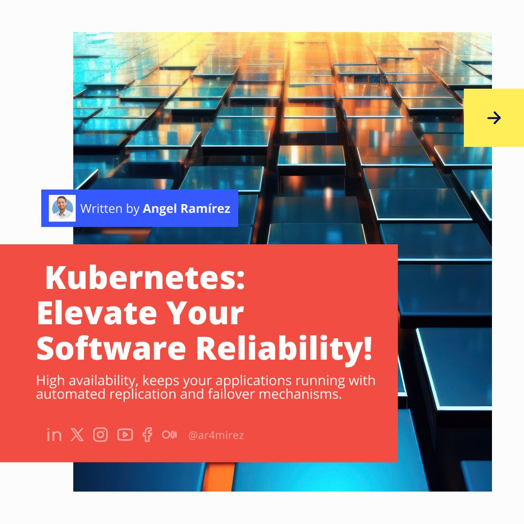 ar4mirez's tweet image. Elevate software reliability with #Kubernetes 💪🔄. Enjoy high availability, self-healing, and seamless load balancing. #ReliableTech #Performance