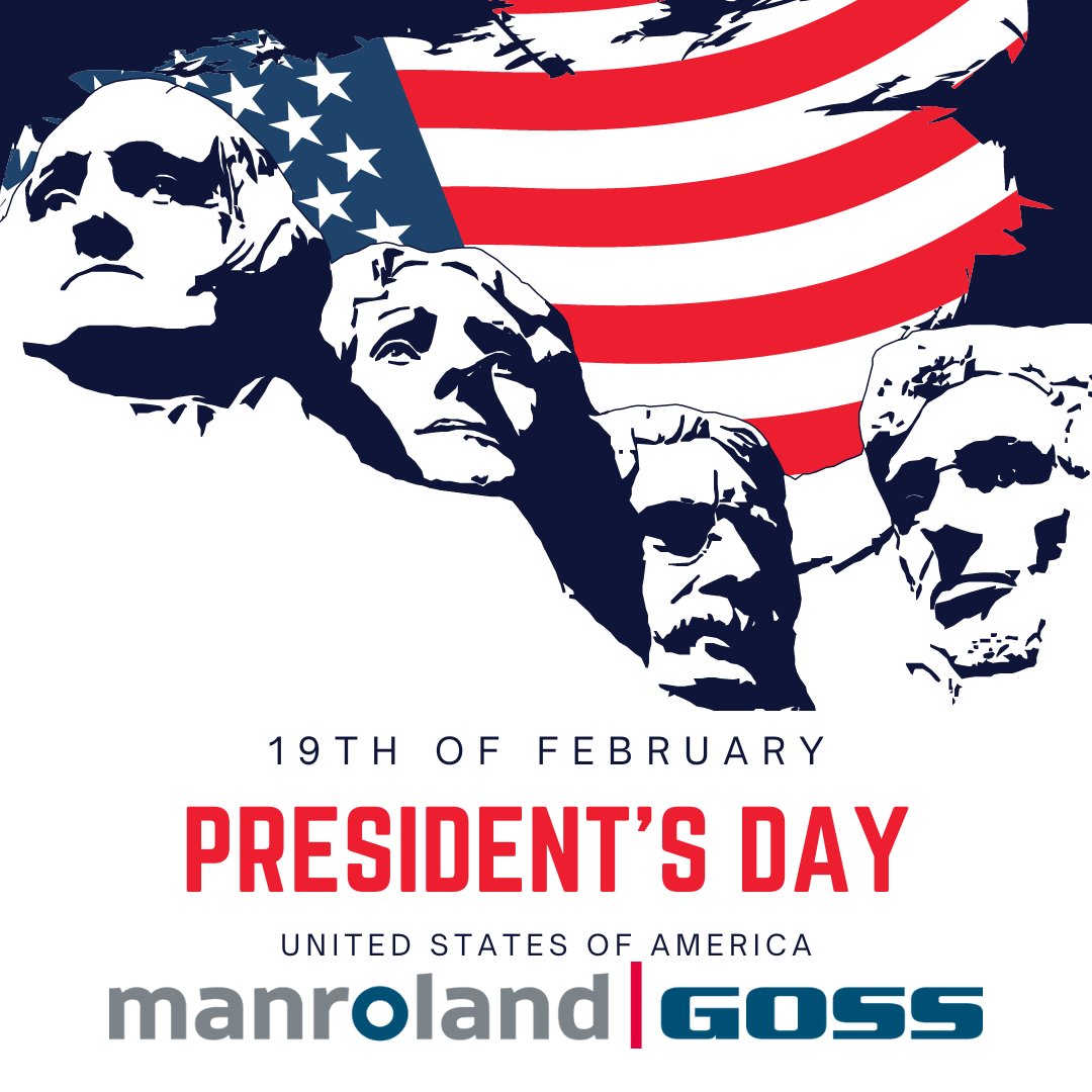 Celebrating Innovation this President's Day! 🇺🇸

At manroland Goss web systems Americas, we're not just commemorating past leadership—we're looking towards the future of printing technology, inspired by the vision and resolve that have shaped our nation.

#FutureOfPrinting