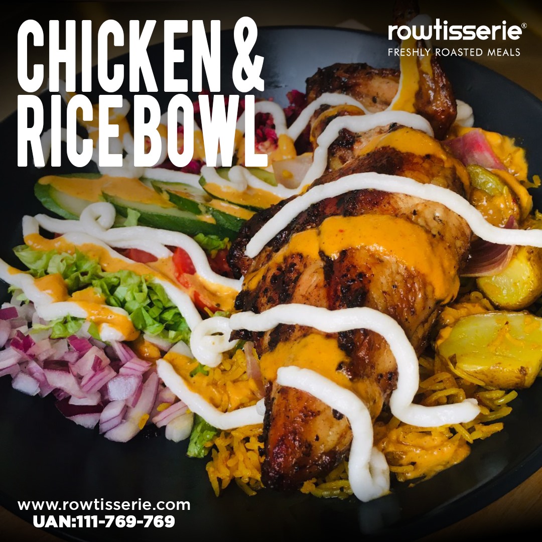 Chicken & Rice Bowl 
#rowtisserie #chicken #ricebowl  #14thstreetphase5dha #ordernow #Foodie #Yum #Delicious #NomNom #Tasty #FoodLove #Foodgasm #EatingGood #FoodHeaven #FoodLovers #FoodAdventures #Gourmet #HomeCooking #FoodPhotography #FoodBloggers #FoodiesUnite #InstaFood