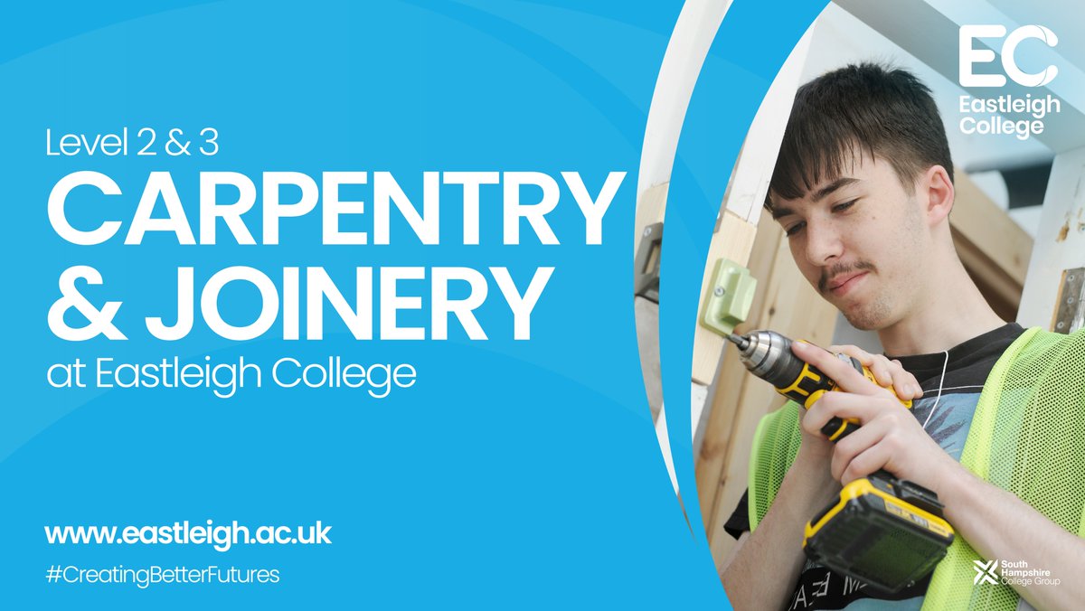 Looking for a Level 2 or 3 full-time Carpentry & Joinery Apprenticeship? Join us this September. ​ ​ Explore our Carpentry & Joinery options here: ​eastleigh.ac.uk/apprenticeship…
