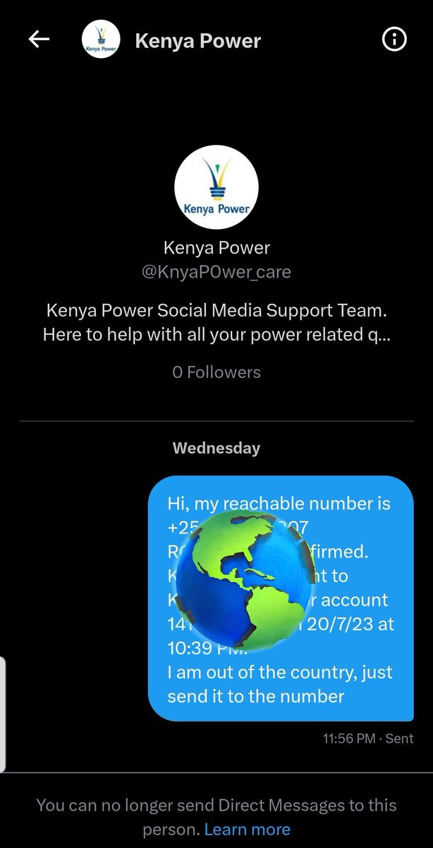 AmbVictorBrianK's tweet photo. After @KenyaPower_Care replied to my query of my tokens not being reversed and the meter changed, still no response after the DM of details and the RT of #KPLC was deleted and so was I blocked over my tokens amounting to 10,800!! #KPLC #KOT https://t.co/PrfGrKz3tc