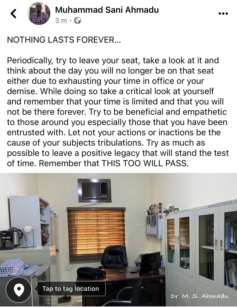 Prof. M. S. Ahmadu (@drahmadums) on Twitter photo 