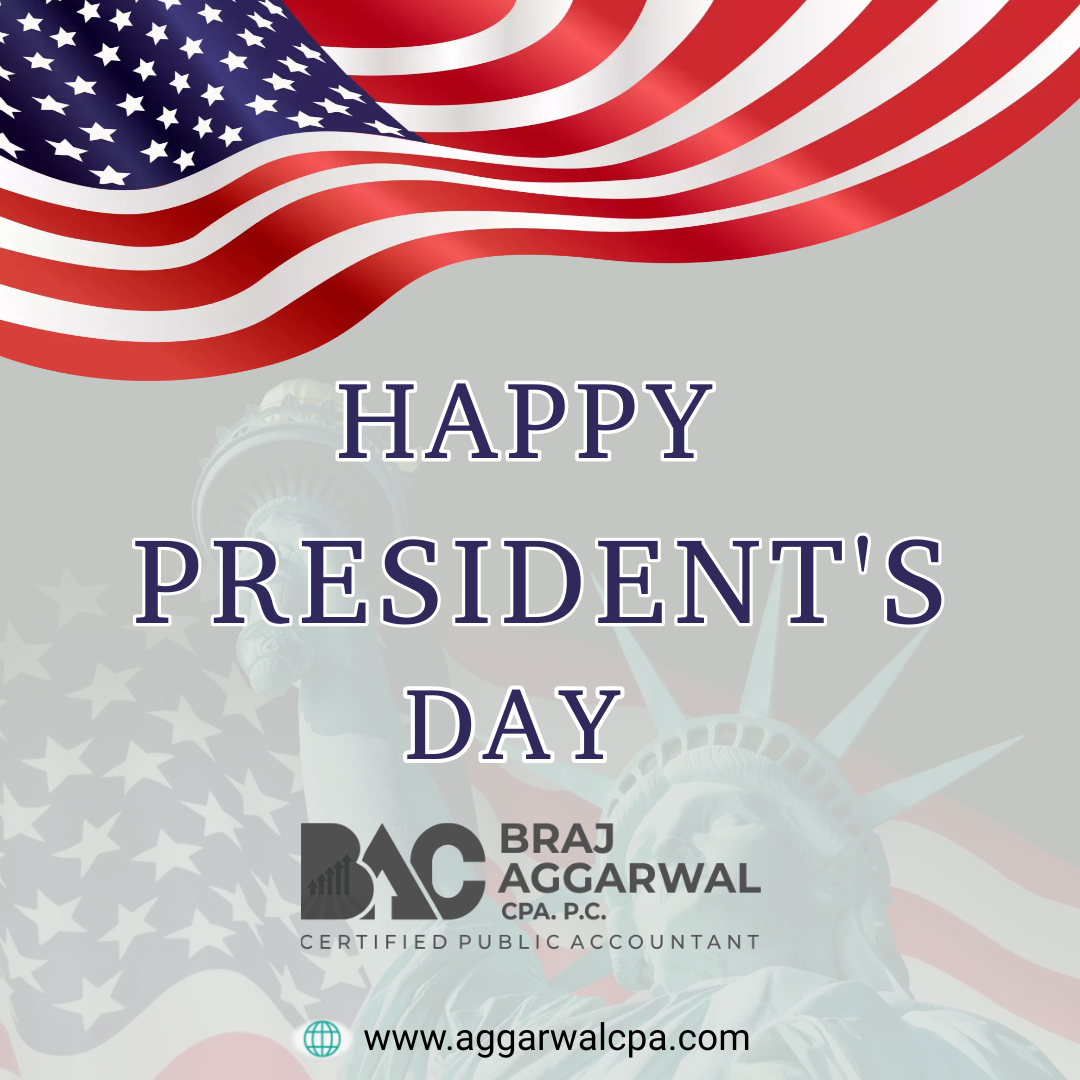 Braj Aggarwal, CPA, P.C. wishes you a Happy Presidents Day! As we celebrate Presidents Day, let's remember the values of integrity, leadership, and innovation that have defined our nation's greatest leaders. #PresidentsDay #accounting #cpa #brajaggarwal #brajaggarwalcpapc
