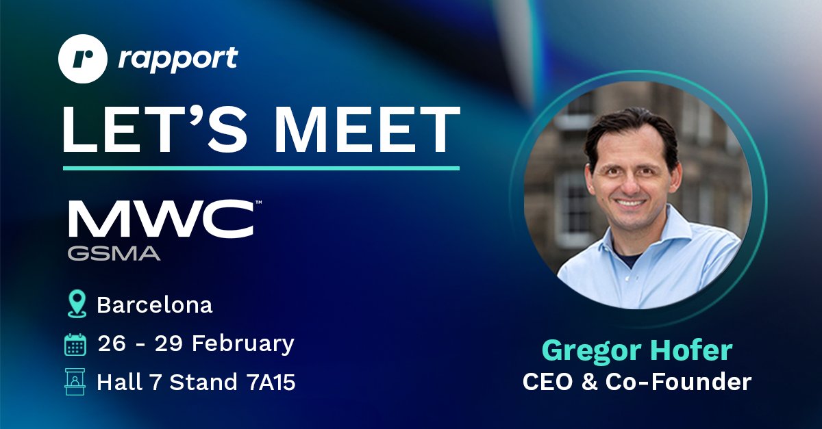 GregorHofer's tweet photo. I’ll be representing @RapportCloud  at @MWCHub next week, showcasing the latest demos and advancements in our platform.If you’re attending #MWC2024, feel free to reach out to me via DM or through the MWC app to discuss how we can work together to bring your brand to life. https://t.co/QS3bLvk1pa