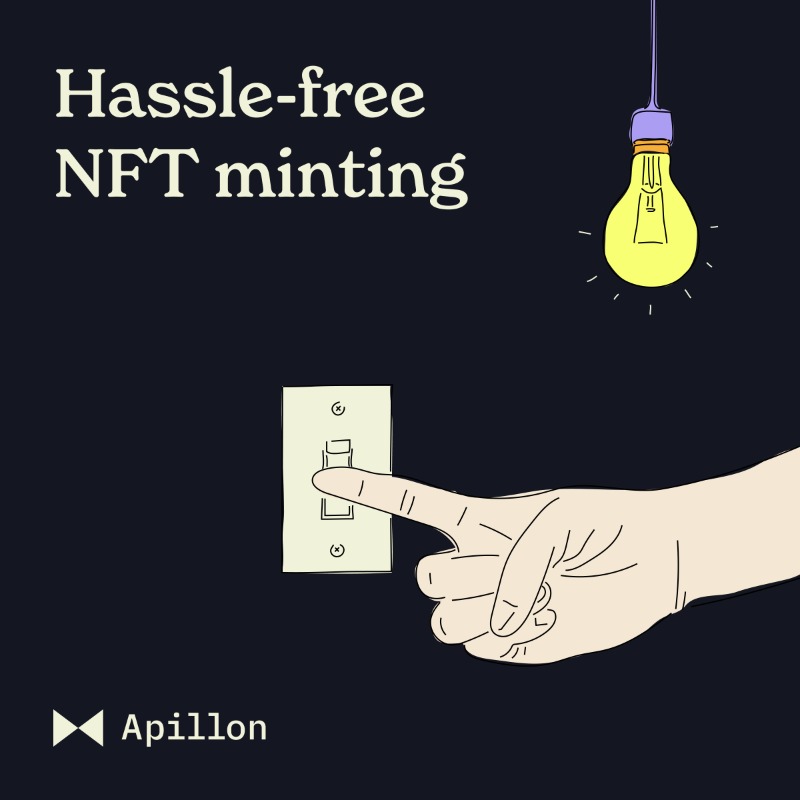 Apillon's tweet photo. 💻 Mint NFTs hassle-free with Apillon. A Web3 platform designed for developers who value simplicity and speed.

Register below to get access to 🆓 NFT mints, IPFS storage, hosting &amp; more👇