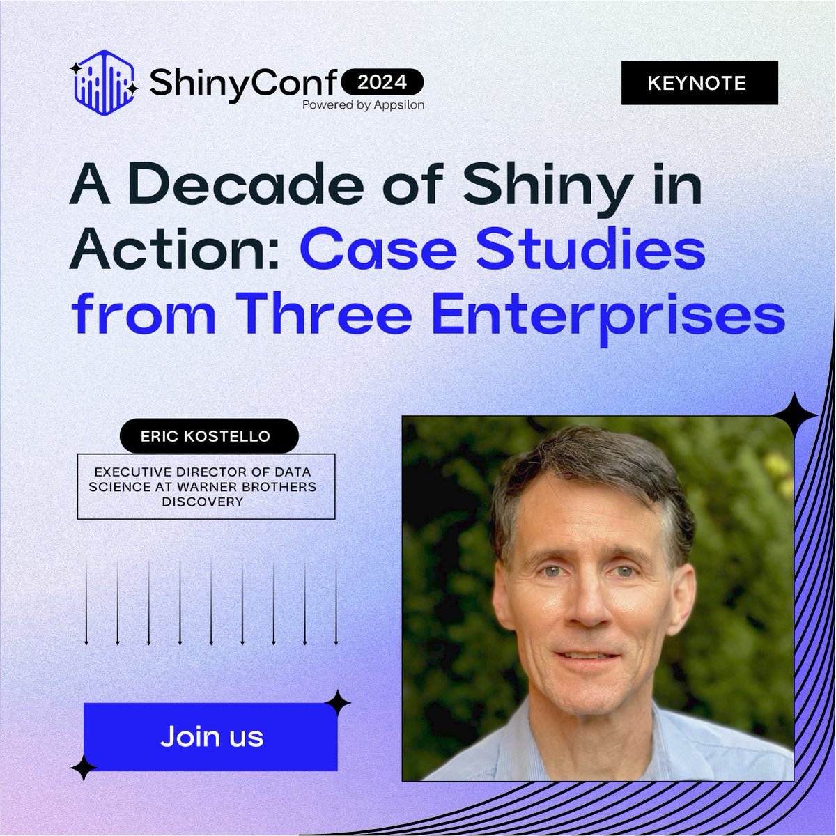 Join us for a unique #datascience journey with Eric Kostello, Executive Director of Data Science at Warner Brothers Discovery!🎬 Explore 'A Decade of Shiny in Action' for insights into Shiny's role in entertainment and beyond. Get your <a href="/ShinyConf/">ShinyConf</a> ticket ↙
events.ringcentral.com/events/shinyco…