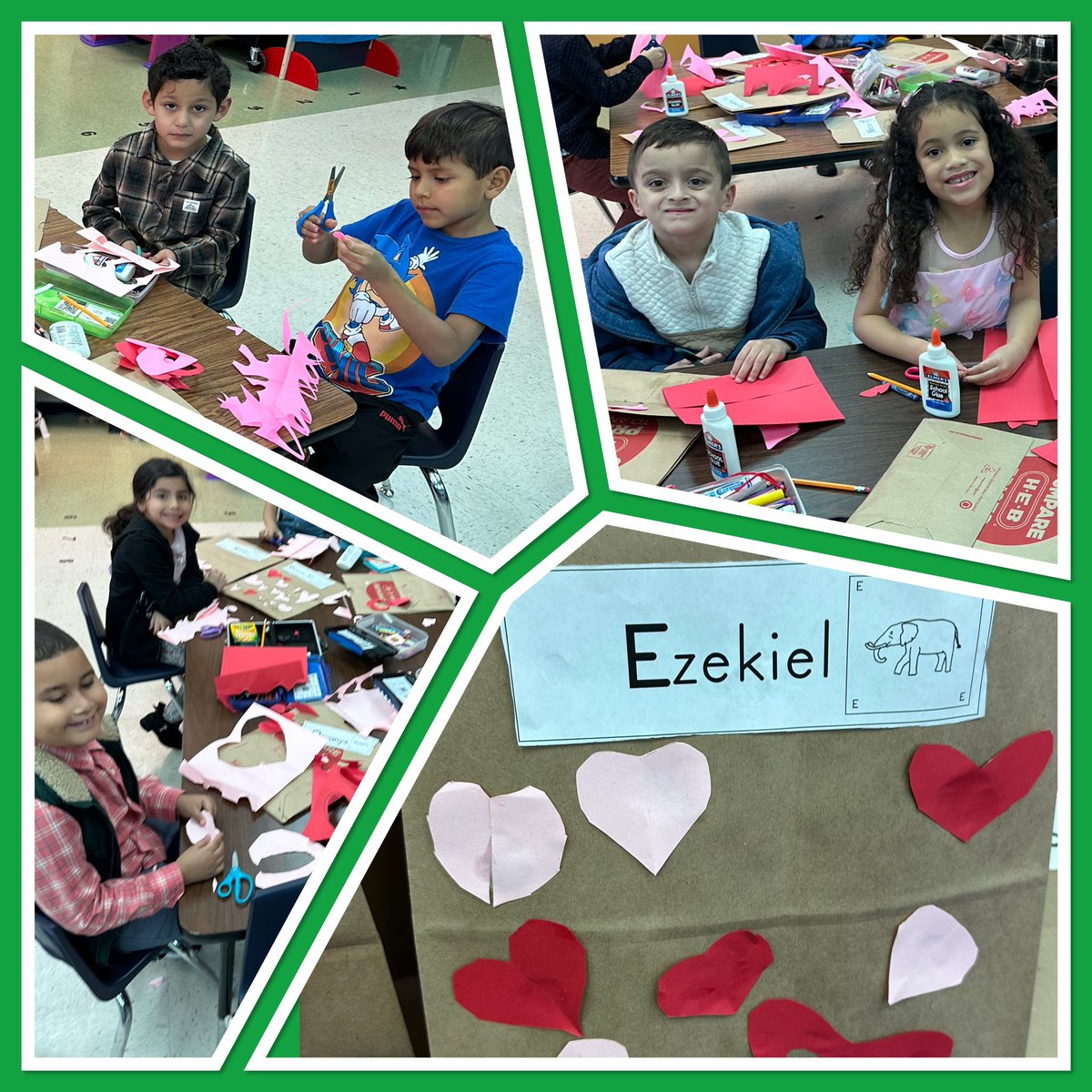 I taught my kinder kids all about line of symmetry and “the magic of the fold” so they could decorate their Valentine bags! They were absolutely amazed @NISDForester ! @NISD_ECE @NisdBILESL @NISDElemMath #letterlinks