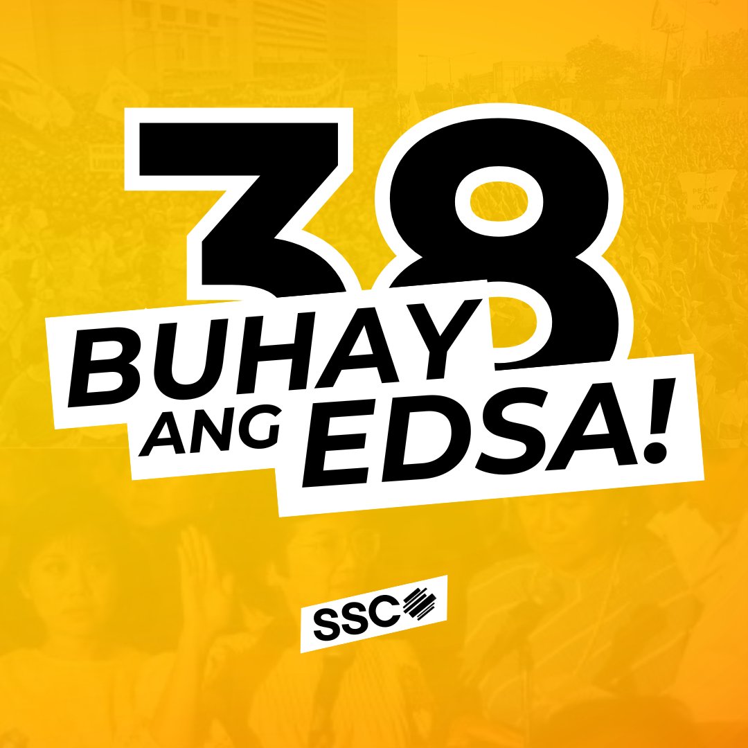 MakSciSSC's tweet photo. Sa ika-38 anibersaryo ng EDSA People Power Revolution, hindi natin malilimutan ang mga araw ng mapayapang protesta, pagkakaisa, at ng pag-aalsa para sa kalayaan ng bayan. 

✍️ : Ed Bersosa 
🖼️ :  Mikael Zara 

#MakSciSocialStudies
#UniquelyEmpowered
#EDSA38 https://t.co/cj9sOQHQKb