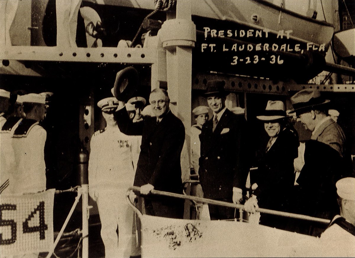 President Franklin Roosevelt visited Port Everglades several times during his presidency. The first time was in 1936 by rail for a cruise and fishing expedition. #PresidentsDay #PortEverglades