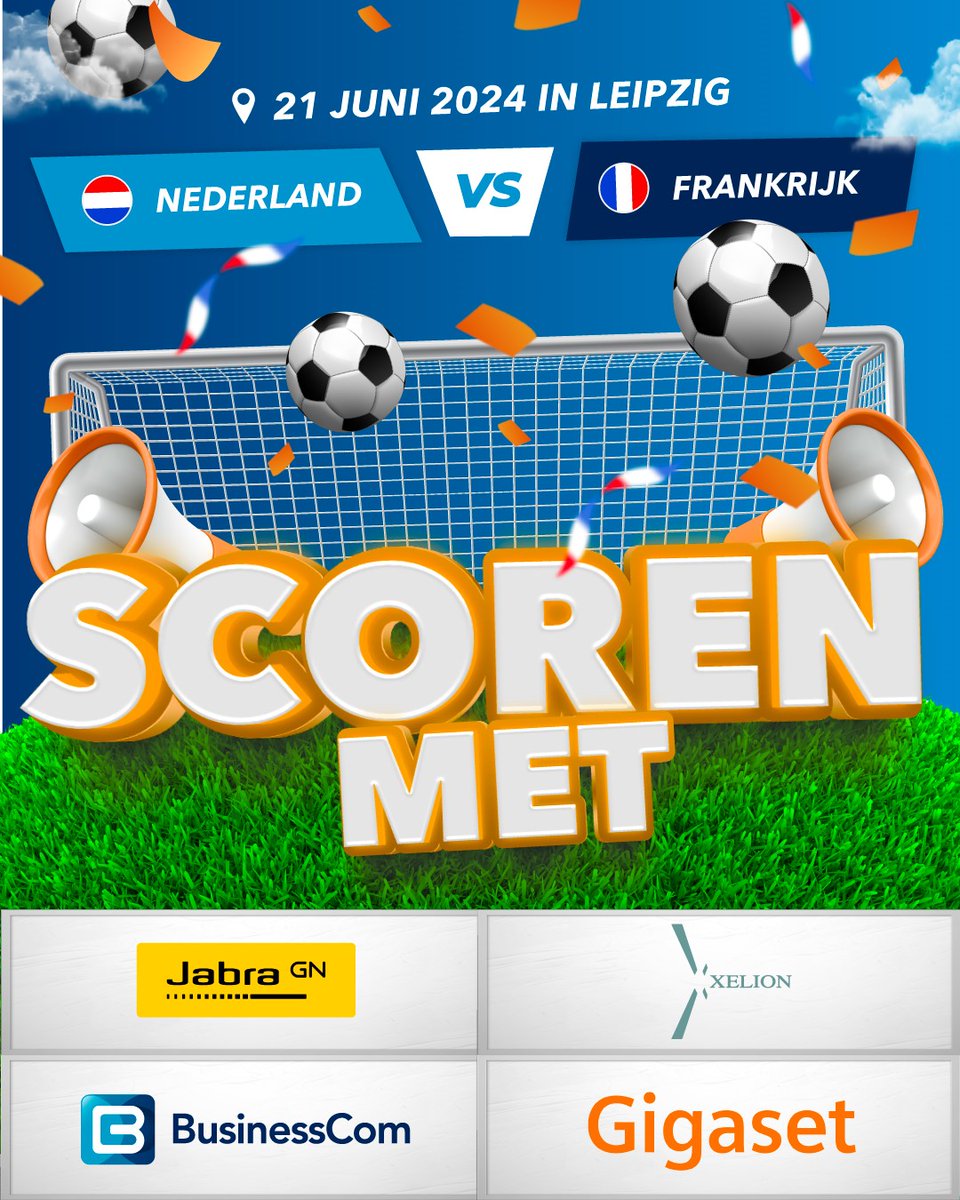 Voetbalminnende business partners opgelet: deze maand start de incentive om een verzorgde trip naar de EK-wedstrijd Nederland-Frankrijk in Leipzig te winnen. Scoor met Jabra, Xelion en Gigaset en support vanaf de tribune onze Oranje-helden! Zie deze link: businesscom.nl/index.php?subj…