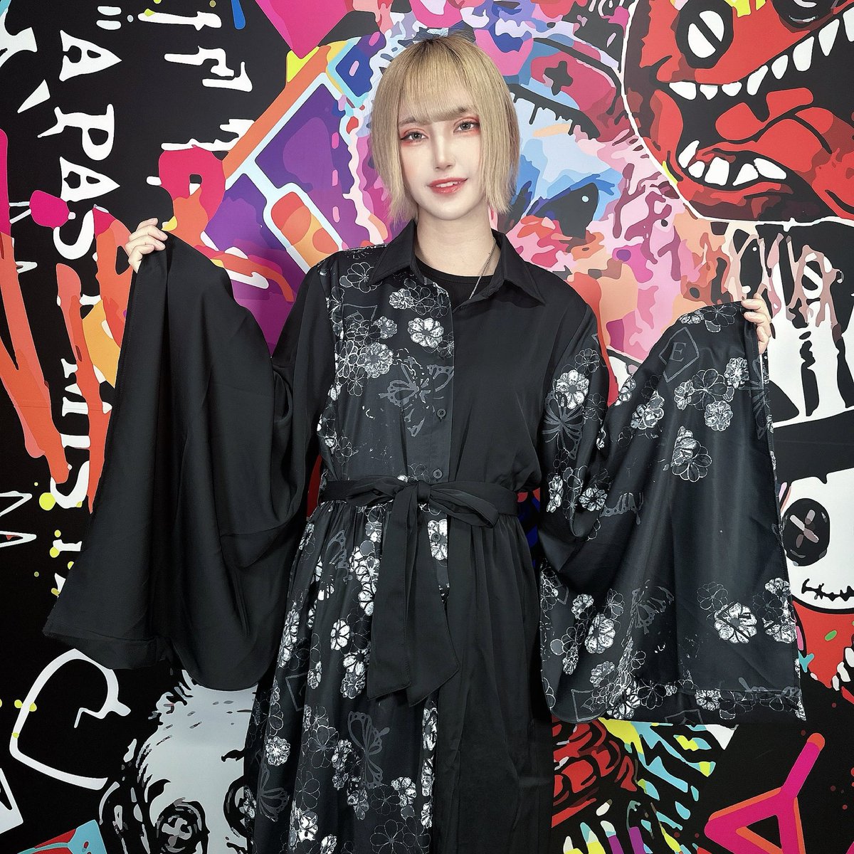 ★大大特価☆着物風袖2WAY TWO-TONE ドレス【和柄】ニーアクロージング NieR 着物風袖2WAY TWO-TONE DRESS【和柄】