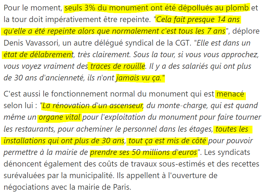mtwit75's tweet photo. Le constat dressé sur la Tour Eiffel par les syndicats est alarmant. Il y-t-il un pilote dans la tour ?
https://t.co/ZsbjxSH8Rc https://t.co/uf5LXyoKpZ