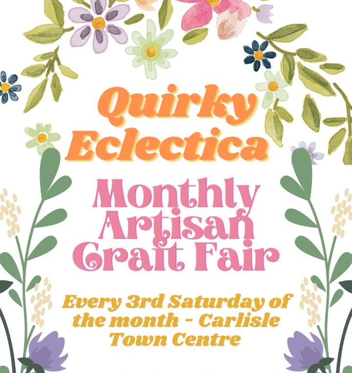 Organised by #QuirkyEclectica, the Monthly #Artisan #CraftFair takes place every 3rd Saturday of the month in #Carlisle city centre, returning on 16 March, with a focus on #artisanal, #handmade, #EcoFriendly, #Fairtrade and #NaturalProducts - bit.ly/3BZhDZT
 
#Cumbria