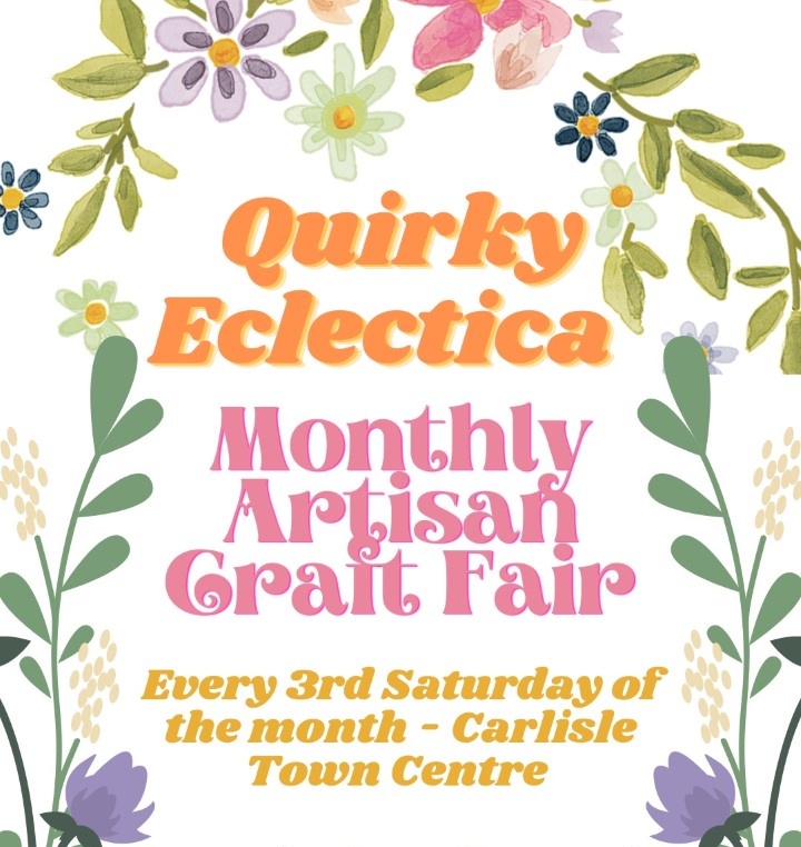 Organised by #QuirkyEclectica, the Monthly #Artisan #CraftFair takes place every 3rd Saturday of the month in #Carlisle city centre, returning on 16 March, with a focus on #artisanal, #handmade, #EcoFriendly, #Fairtrade and #NaturalProducts - bit.ly/3BZhDZT #Cumbria