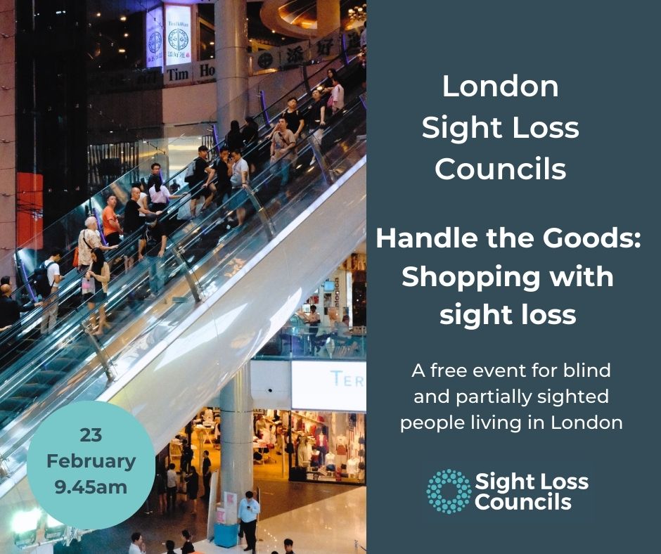 SLCouncils's tweet photo. Booking for #London SLCs 'Handle the Goods: Shopping with sight loss' event closes at 5pm today. 

Industry experts from @navilens, @BatterseaPwrStn, &amp; @ProcterGamble will share details of some of the technology &amp; assistance available. 

Book now https://t.co/AzCy9L4Nac https://t.co/hYXKtFspYY