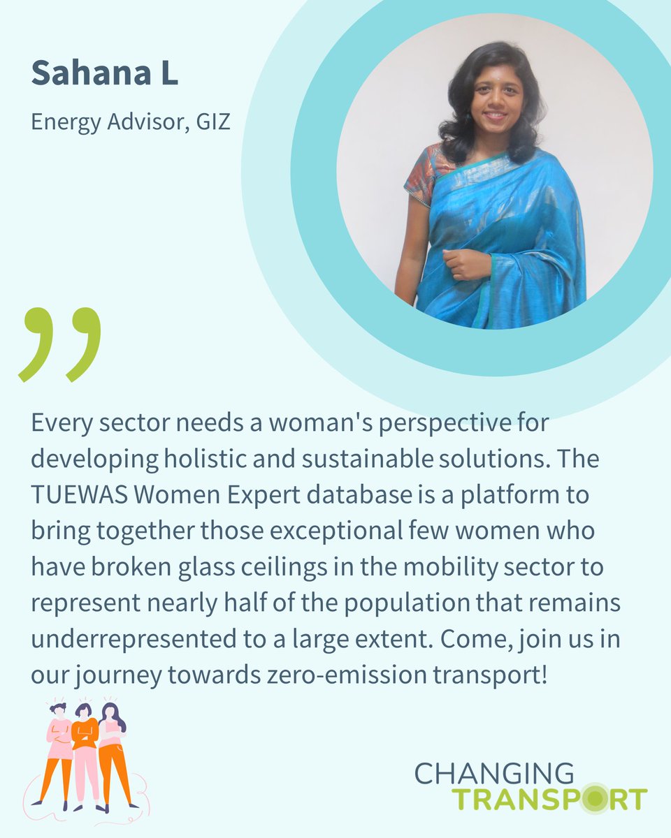 Meet Sahana L🌟 bit.ly/3UwHC4D, an outstanding expert featured on the TUEWAS Women Experts Database!

Working in transport, urbanism, water, energy, or climate in Asia? Register now to amplify women's voices together. 🩷👷🏽‍♀️

Join the movement ▶️ bit.ly/3OntiHY
