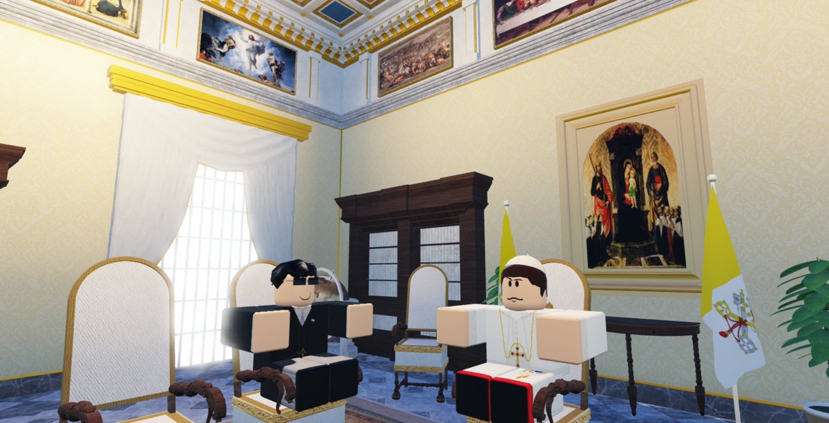 RBXHolySee's tweet photo. 🇻🇦🇯🇵 : Today, His Holiness Pope Constantine II - met with His Majesty the Emperor of Japan, Verv4l.    

Both Heads of State discussed development, the recent entry of Japan in to the United Nations (UN), and the upcoming Grand Opening of St Peter's Basilica on the 25th. https://t.co/L5NYQerka7