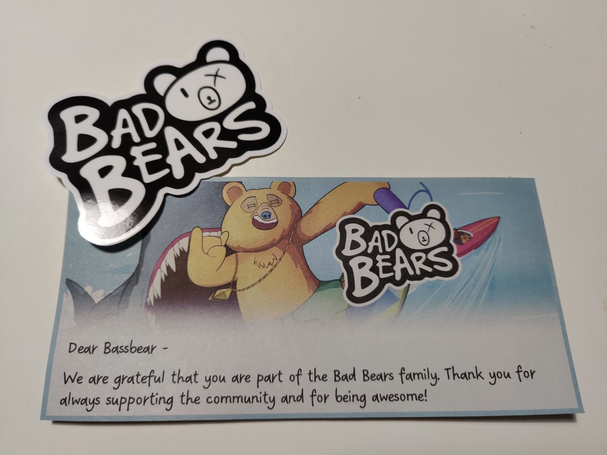 Bassokarhu's tweet photo. Look what I got! So cool sticker that I bought with $hunny!
So grateful to be part of the @badbearsio family! ๐ป
#bb4l #dripchain https://t.co/RQQoUAg0ii