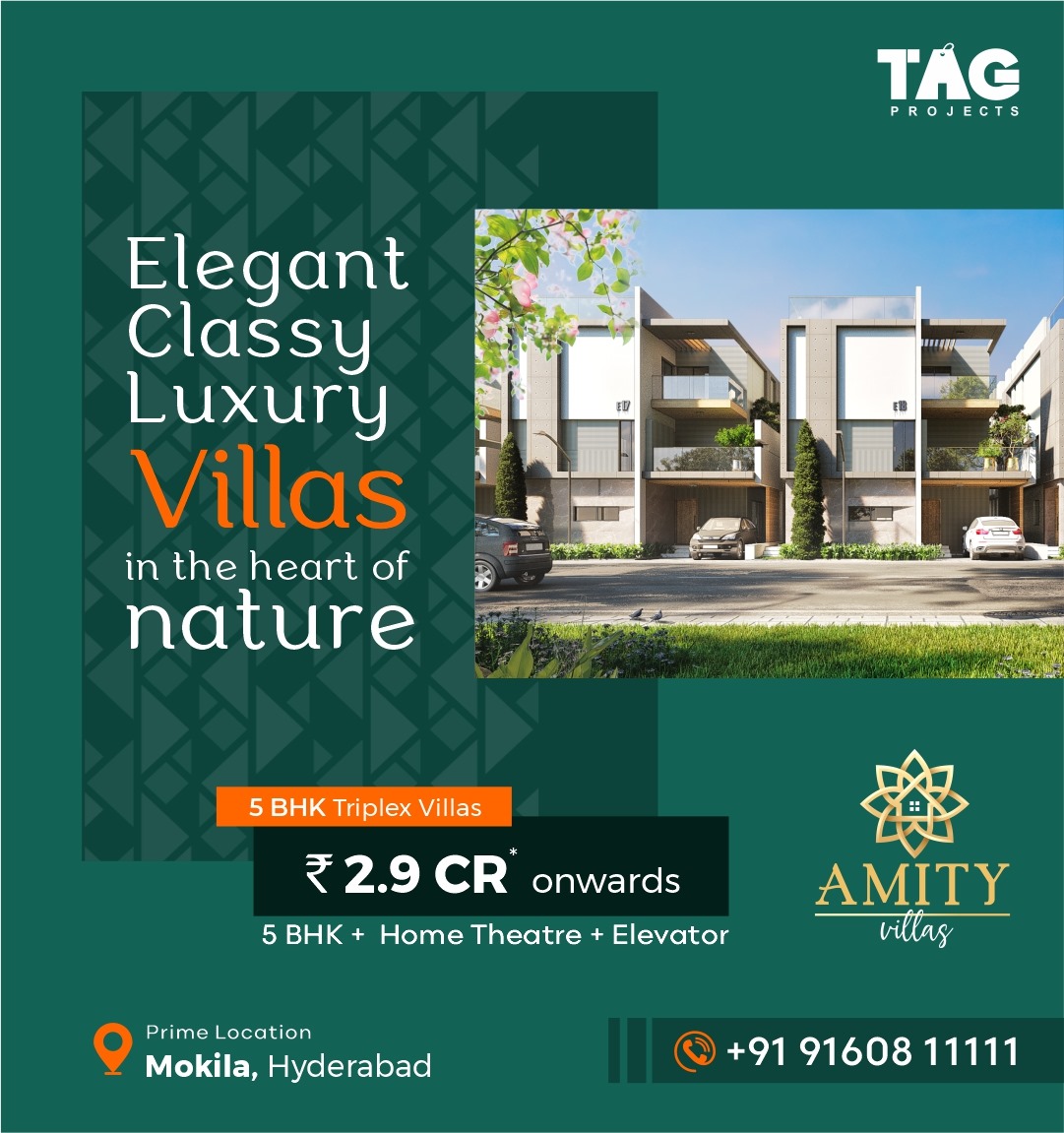 Step into Luxury: Amity Villa, Where Elegance Meets Nature! Call Now: 9160811111.

#amityvilla #TAGprojects #LuxuryLiving #NatureRetreat #natureheals #natureliving #villasforsale #NRI #expats #gatedcommunity #luxuryvillas #villasinmokila #PremiumVillas #realestateinvestor