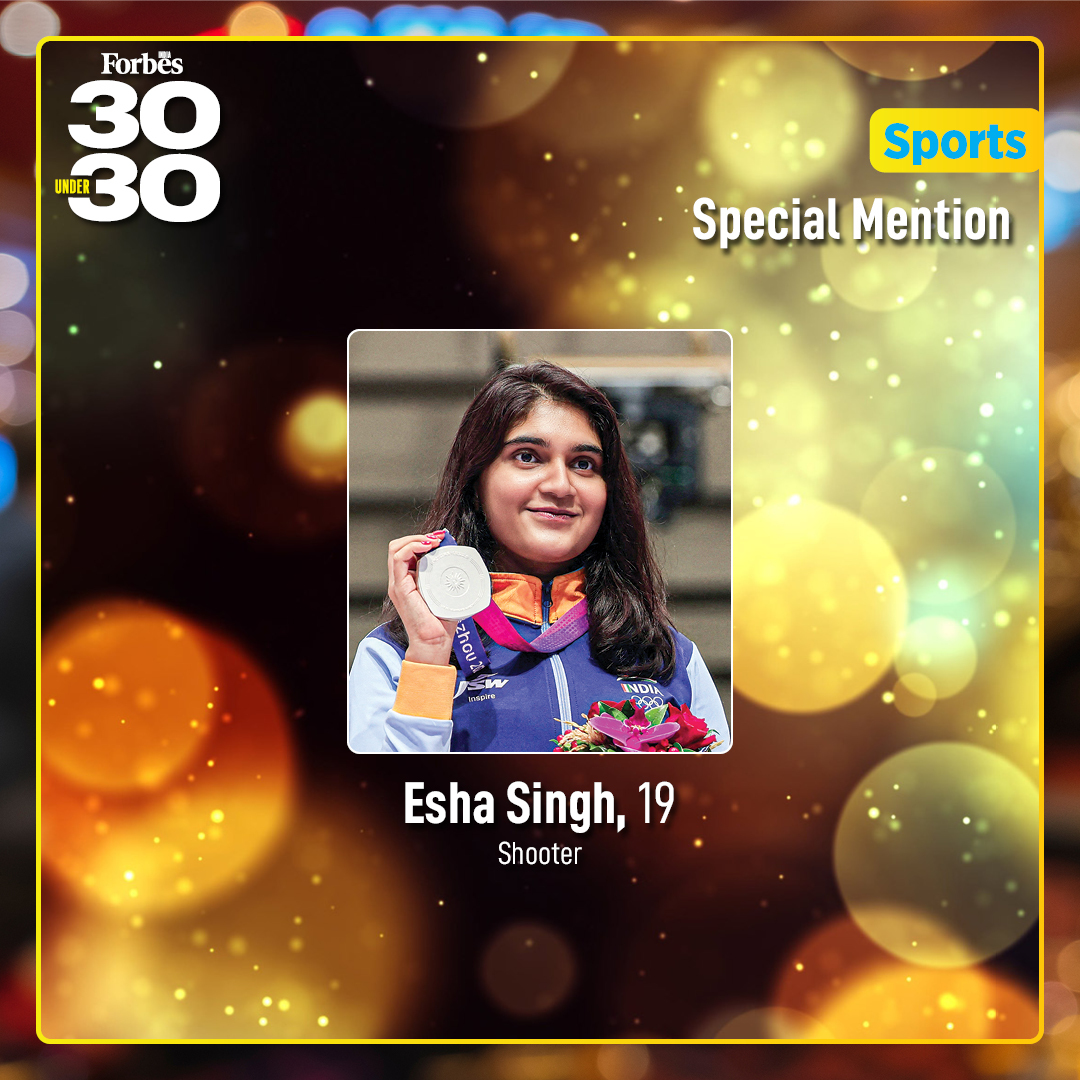 #ForbesIndia30U30 At 19, shooter @singhesha10 is the one to watch out for in the Sports category because her haul of four medals at the Asian Games is just the beginning forbesindia.com/lists/30-under…