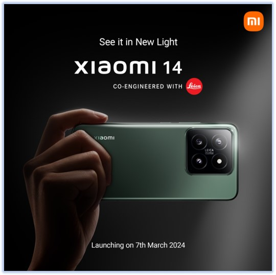 TheExtrashots's tweet photo. #Xiaomi14 launching on 7th March. @XiaomiIndia https://t.co/oMP7esgydf