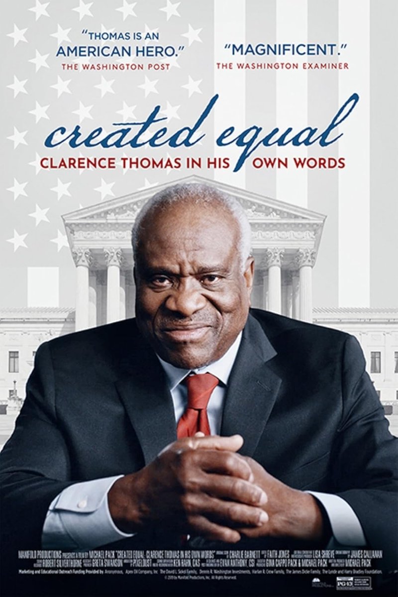 Supreme Court Justice Clarence Thomas

I highly recommend the documentary film: 

CREATED EQUAL - Clarence Thomas In His Own Words

We are BLESSED to have Justice Thomas on the U.S. Supreme Court.

#CreatedEqual