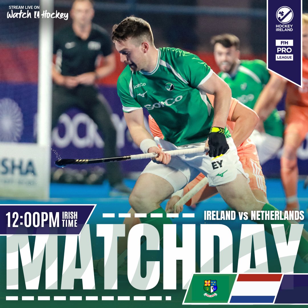 𝐅𝐈𝐇 𝐏𝐫𝐨 𝐋𝐞𝐚𝐠𝐮𝐞 𝐆𝐚𝐦𝐞 𝟓: 𝐈𝐑𝐋 𝐯𝐬 𝐍𝐄𝐃 Our IRL Men return to action as they face NED for the second time. The #GreenMachine will be focusing on building on the excellent performance vs IND last week ☘️ #FIHProLeague #HockeyIndia #HockeyInvites #GreenMachine