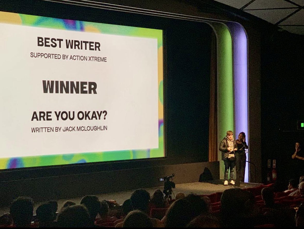Huge News! Congratulations to <a href="/JmcMcloughlin/">jack mc</a> for WINNING Best Writer at <a href="/bfi/">BFI</a> Future Film Festival 💛👏 for our short film Are You Okay?…What an incredible team we had on this project, proud beyond belief 🥹 
Thank you <a href="/BFIFilmAcademy/">BFI Film Academy</a> &amp; <a href="/BFIFilmAcademy/">BFI Film Academy</a>