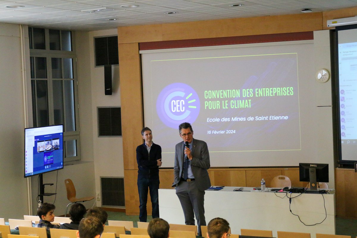 MINES Saint-Étienne (@mines_stetienne) on Twitter photo 🔄Retour sur la conférence avec Eric Duverger (fondateur <a href="/CEC_impact/">CEC (Convention des Entreprises pour le Climat)</a>) et Olivier Renaud (chief impact officer Constellation).
🌱Des échanges passionnants sur la résilience, la durabilité et la place de l’Homme et du vivant dans nos organisations. Merci de votre venue ! 🔄Retour sur la conférence avec Eric Duverger (fondateur <a href="/CEC_impact/">CEC (Convention des Entreprises pour le Climat)</a>) et Olivier Renaud (chief impact officer Constellation).
🌱Des échanges passionnants sur la résilience, la durabilité et la place de l’Homme et du vivant dans nos organisations. Merci de votre venue !