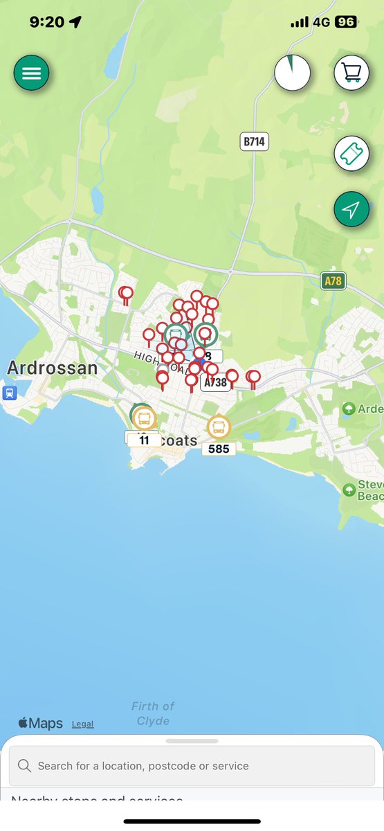 EthanSnoddy6's tweet photo. @StagecoachWScot 
I’m having trouble with the app, I am on IPhone, and basically the app only shows buses closest to me, and doesn’t show all of the bus stops. https://t.co/Y1XwX5eo9T