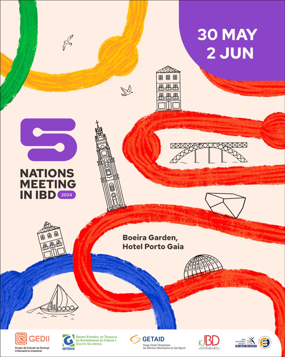 📢GEDII is pleased to announce that the 5 Nations Meeting in IBD 2024 will take place in the beautiful city of Porto from May 30th to Jun 2nd!
See you there!
