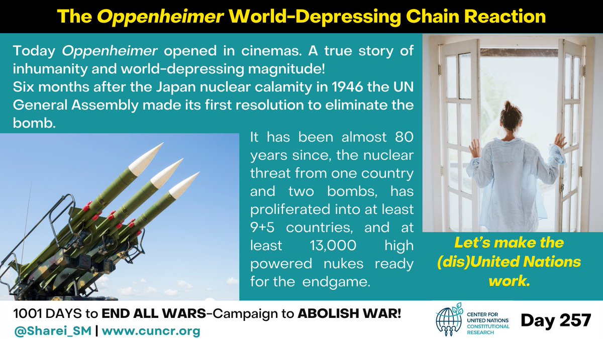 Oscar and Humanity-Winners and Losers of Oppenheimer
#CillianMurphy well deserves an Oscar nomination for his acting. 
Losers:
#ChristopherNolan for making a hero of a villain--Dr. #Oppenheimer --the partner in crime who knowingly rained death, destruction, radiation, and cancer