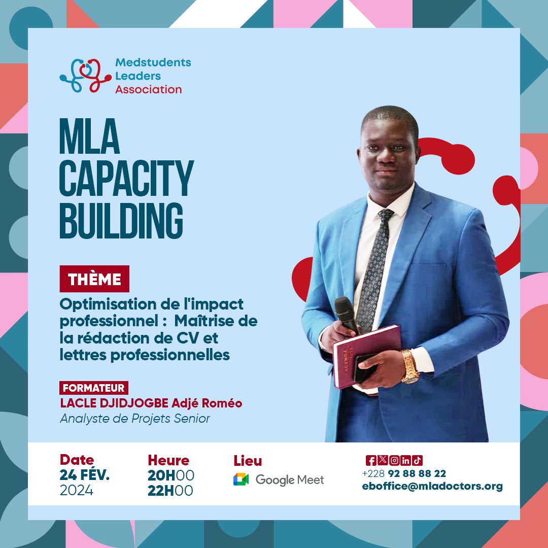 T'as un job de rêve ? On t'aide à l'attraper !
Rejoins-nous ce samedi 24/02  à 20h sur Google Meet pour suivre une formation inédite sur la rédaction de CV , lettres professionnelles.
Lien d'inscription : bit.ly/MLAcapb
Inscris-toi et partages ! ☺️

#Tgtwittos #MLA