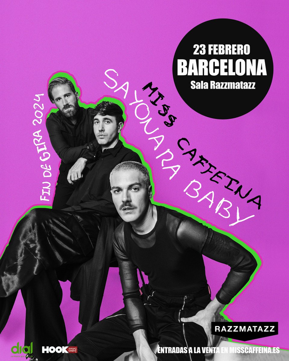 Este viernes acaba nuestra gira 'Sayonara Baby' en Barcelona, y aún quedan algunas entradas. 💔 wegow.com/es/conciertos/…