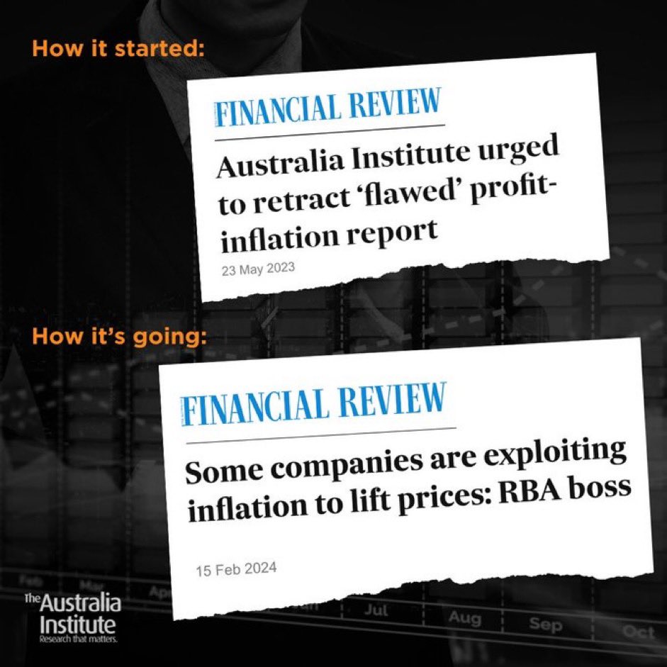 The RBA was slow to admit the role of profits in driving Australian inflation…better late than never. #4corners #auspol