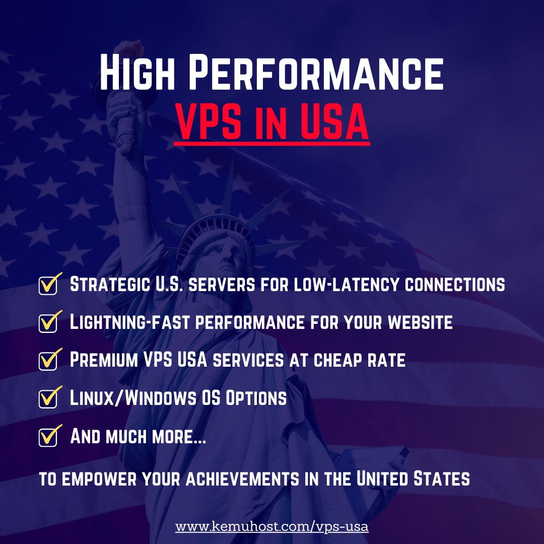 kemuhost's tweet photo. Choose our USA VPS Hosting on high-speed servers and grow your website with the best technology.🇺🇸

✅Lightning-fast performance
✅Reliability
✅Dedicated support, &amp; everything you need for your business.

https://t.co/ScsZTXHMhN

#USA #VPS #Hosting #UnitedStates #Website #Server https://t.co/xlB89sBXKf