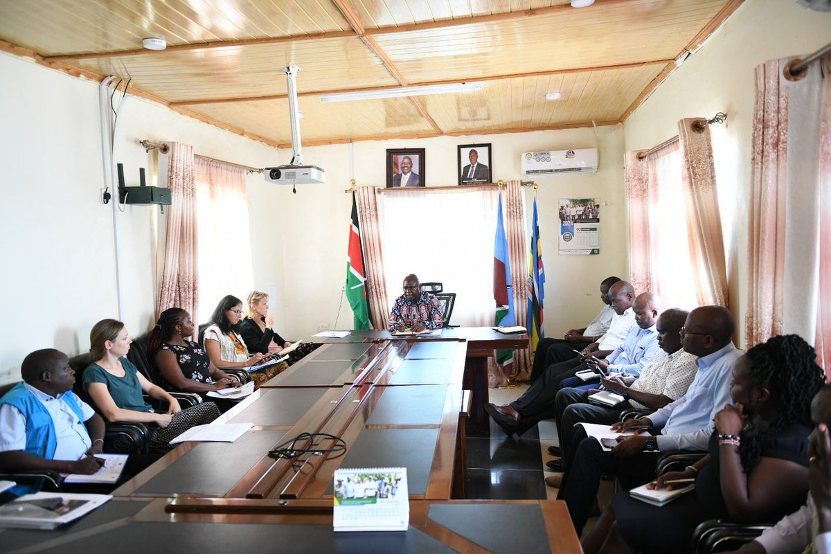 A delegation from @UNICEFKenya , @WFP_Kenya & @SwedeninKE paid the Deputy Governor, Turkana County H.E. @DrJohnErus a courtesy visit in his office at the County HQ in Lodwar. The purpose for the visit was to discuss support for social protection, child protection & nutrition.