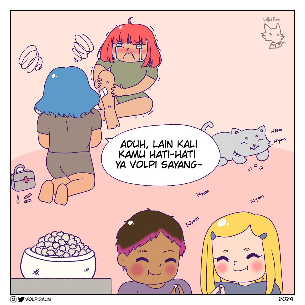 Meskipun udah jatoh, tetep kita makan sih 🤤 #komik #volpidaun